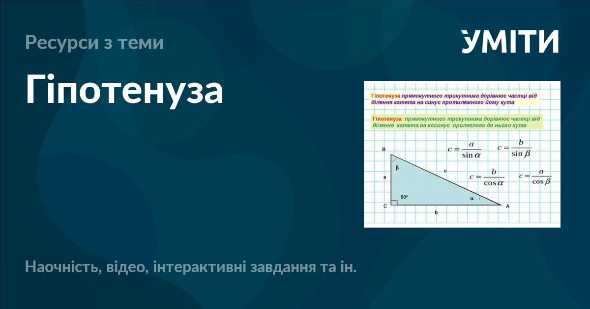 Гіпотенуза – УМІТИ