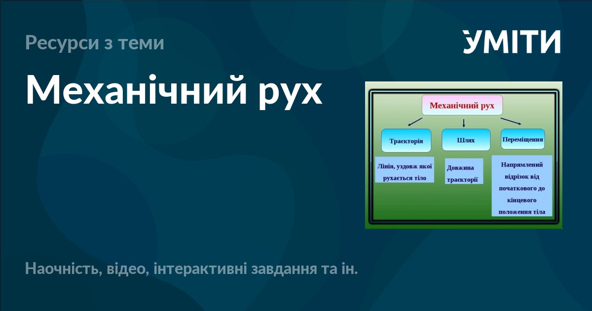 Механічний рух – УМІТИ
